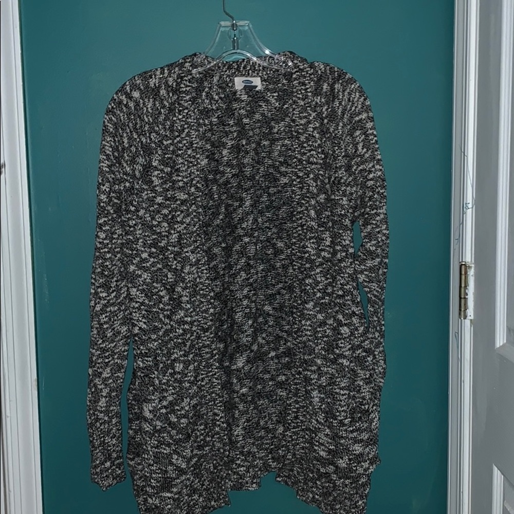 Gray & White Heathered Cardigan